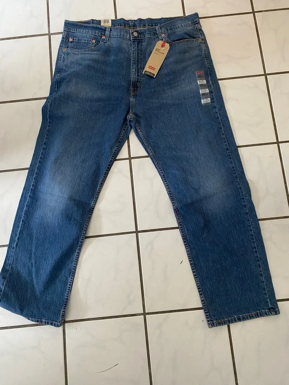 Men's Levis 505 Regular Fit Jeans, Blue, 40x30